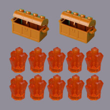 (EA213-B EA220)MOC Character Scene Building Blocks Accessories Treasure Safes Gold And Ailver Ores D