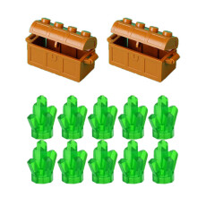 (EA209-10P 220-2P)MOC Character Scene Building Blocks Accessories Treasure Safes Gold And Ailver Ore