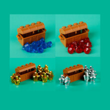 (EA220 218 219 05 06)MOC Character Scene Building Blocks Accessories Treasure Safes Gold And Ailver