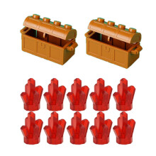 (EA208 EA220)MOC Character Scene Building Blocks Accessories Treasure Safes Gold And Ailver Ores Dia