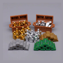 (EA207 216-219 222)MOC Character Scene Building Blocks Accessories Treasure Safes Gold And Ailver Or