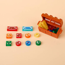 (B5-57-1-1SET)MOC Character Scene Building Blocks Accessories Treasure Safes Gold And Ailver Ores Di