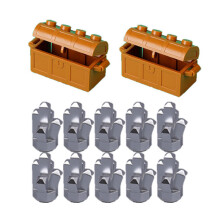 (EA219-10P EA220-2P)MOC Character Scene Building Blocks Accessories Treasure Safes Gold And Ailver O