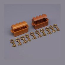 (EA220 EA222 EA381)MOC Character Scene Building Blocks Accessories Treasure Safes Gold And Ailver Or