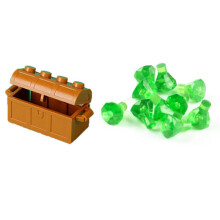 (EA008 EA222)MOC Character Scene Building Blocks Accessories Treasure Safes Gold And Ailver Ores Dia