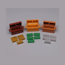 (220-222 216 217 207)MOC Charakter Szene Bausteine Zubehör Schatztresore Gold und Silber