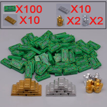(EA207 EA216- 219)MOC Character Scene Building Blocks Accessories Treasure Safes Gold And Ailver Ore