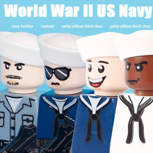 (Transparentgelb)MOC WW2 Deutsche Wintersoldaten Figuren Bausteine Offizier US Infanterie Britisch