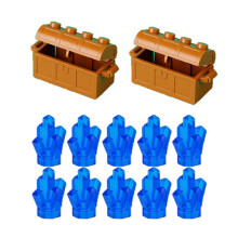 (EA212-10P EA220-2P)MOC Character Scene Building Blocks Accessories Treasure Safes Gold And Ailver O