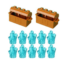 (EA211-10P EA220-2P)MOC Character Scene Building Blocks Accessories Treasure Safes Gold And Ailver O