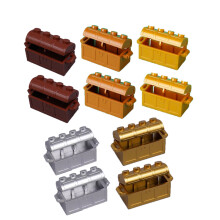 (EA221 225 222-AB)MOC Character Scene Building Blocks Accessories Treasure Safes Gold And Ailver Ore