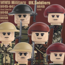(Orange)MOC WW2 Deutsche Wintersoldaten Figuren Bausteine Offizier US Infanterie Britische Armee W