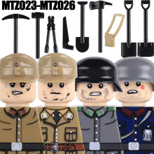 (Transparent rot)MOC WW2 Deutsche Wintersoldaten Figuren Bausteine Offizier US Infanterie Britisch