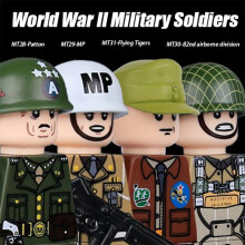 (RED)MOC WW2 German Winter Soldiers Figures Building Blocks Officer US Infantry British Army Weapons 98K Soviet Red Army Bricks Toys