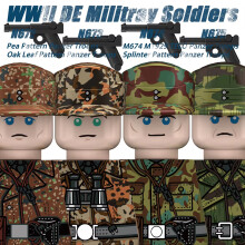 (Silver)MOC WW2 German Winter Soldiers Figures Building Blocks Officer US Infantry British Army Weapons 98K Soviet Red Army Bricks Toys