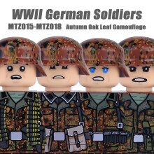 (BRIGHT PINK)MOC WW2 German Winter Soldiers Figures Building Blocks Officer US Infantry British Army Weapons 98K Soviet Red Army Bricks Toys