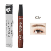 (02Dark brown) Microblading Tattoo Eyebrow Pen Liquid Ink Long Lasting Tint Brow Eye Make Up