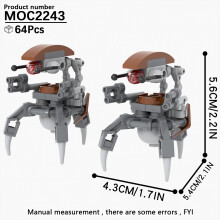(MOC2243)MOOXI Most Complete Space Wars Droid Spider Bot Sentry Adult Building Block Set MOC Brick Model Kit DIY Diorama Toy For Boy Gift