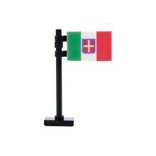 (B4-17-3)MOC City Street View Printing Building Block Food Passport Express Box Euro National Flags Printed Tiles Bricks Toy
