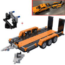 (42126 Trailer 01)NEW Technical Pickups F-150 Raptor Trailer Car Upgrade Version Model Building Blocks DIY MOC 42126 Bricks Assembly Kids Toy Gift