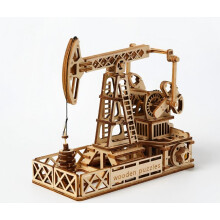 (A)OUZEY 3D Wooden Oil Pump Model - DIY Mechanical Engineering Kit, Nodding Donkey Assembly Project
