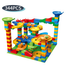 (No box 344 pcs)88-514PCS Marble Race Run Blocks Maze Ball Track Toy Compatible city Building Blocks