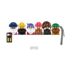 (6PCS)TP1041Building Blocks Cosplay Snow Dwarfs Prince Witch Figures Bricks Toys Assemble Playset Collection Toy For Gift