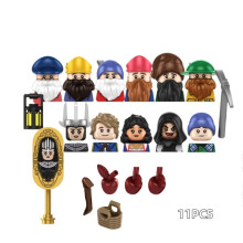 (11PCS)TP1041Building Blocks Cosplay Snow Dwarfs Prince Witch Figures Bricks Toys Assemble Playset Collection Toy For Gift