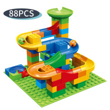 (No box 88 pcs)88-514PCS Marble Race Run Blocks Maze Ball Track Toy Compatible city Building Blocks