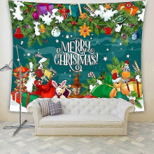 (GT907, Short plush 150x100cm) Nordic Style Christmas Tapestry for Wall Decor - Background Cloth for Festive Events and Parties