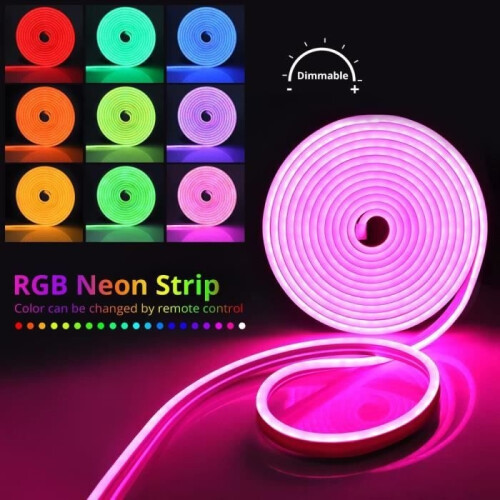 Striscia LED RGB - 1 m - Silicone - Bluetooth - Impermeabile IP65 1