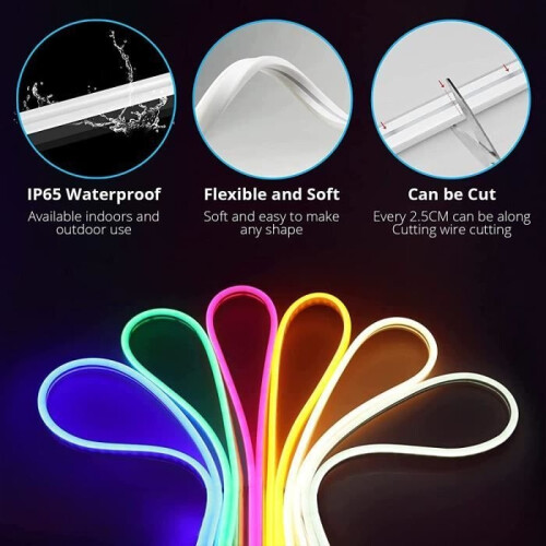 LED Strip - RGB - 1M - Silicone - Bluetooth - IP65 Waterproof 2