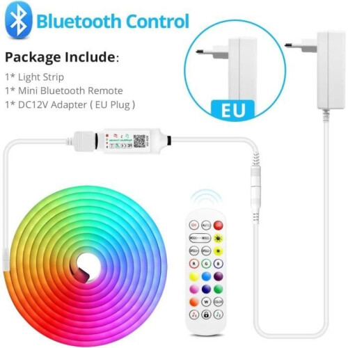 LED Strip - RGB - 1M - Silicone - Bluetooth - IP65 Waterproof 2