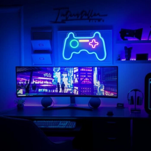COOVEE LED Neon Sign - Game Controller - 38x25cm - USB Charging - Adjustable Brightness 1
