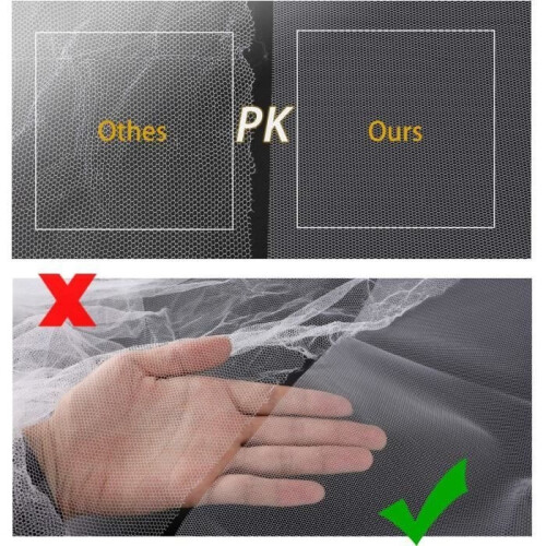 DIY Mosquito Net - 130x150cm - Durable Polyester - Hook and Loop Fastener - Black 1