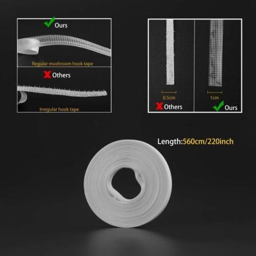 DIY Mosquito Net - 130x150cm - Durable Polyester - Hook and Loop Fastener - Black 2