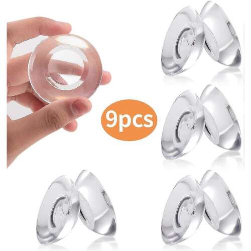9 Pcs Silicone Door Bumper Wall Protector , Self Adhesive Clear 2