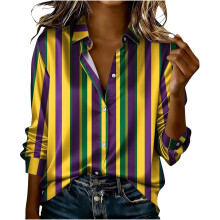 Funny Outfit for Women Casual Printed Shirt Holiday-Yellow XL