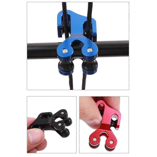 (Red)1Pc Cable Slide Aluminum for Works on Bows with a 3/8" Cable Bar Ultra-Light Pulley Sub-String Module-Black
