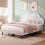 4ft6 Double Upholstered Bed with LED Adjustable Cute Cloud Headboard 6