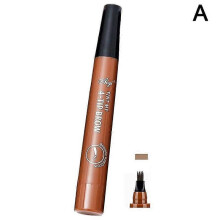(Light brown) 3D 4 Fork Microblading Tattoo Eyebrow Liquid Ink Pen Brow Pencil W7X3 R6I