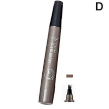 (Yolk) 3D 4 Fork Microblading Tattoo Eyebrow Liquid Ink Pen Brow Pencil W7X3 R6I