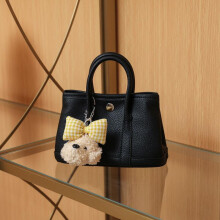 (Black) Garden Bag Mini Genuine Leather Pebbled Shoulder Bag Crossbody Purse for Women Small Tote Handbag