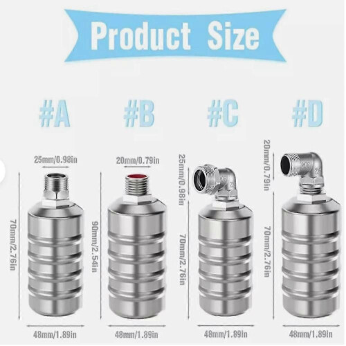 (1 inch upper inlet threads, B) 304 Stainless Steel Fully Automatic Water Level Control Float Valve with Raw material belt 1