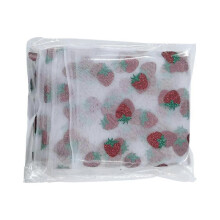 (Rose red) Strawberry Theme Birthday Table Runner Strawberry Birthday Decoration Mesh
