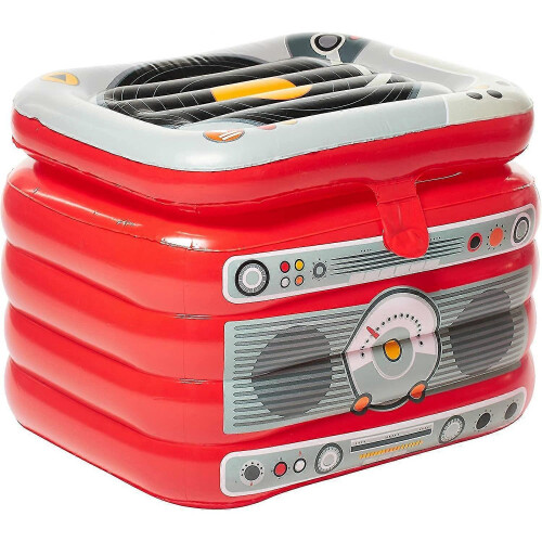 Inflatable Drinks Cooler, Floating ice Box with Jukebox Design, Pool Accessories for Parties, Red - DD01