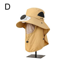 (Yellow)Wide Brim Solar Fan Outdoor Sunscreen Sun Hat With Fan and Mask Hot 2024
