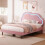 4ft6 Double Bed with LED Adjustable Cloud Headboard Upholstered Frame 13