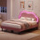 4ft6 Double Bed with LED Adjustable Cloud Headboard Upholstered Frame 15