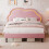 4ft6 Double Bed with LED Adjustable Cloud Headboard Upholstered Frame 16